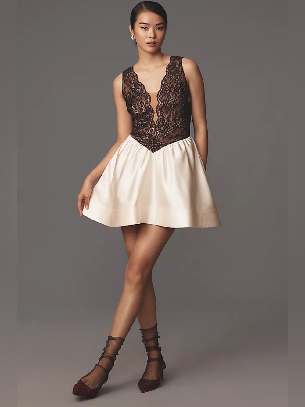 Anthropologie Maeve Twofer Basque-Waist Mini Dress Size 4